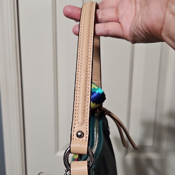 Coach EUC SPECTATOR Dark Blue Leather Shoulder Bag with Scarf and Charm - Picture 5 of 12